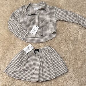 NWT! Girls Zara set. Cropped top & skirt. Size: 8/9